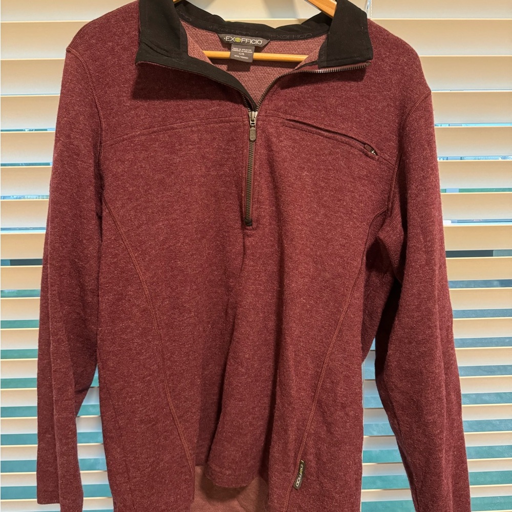 Red Exofficio men’s wool pullover